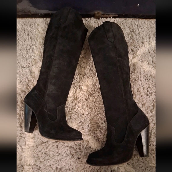 Frye Shoes - Frye Black Heeled Knee-High Boots